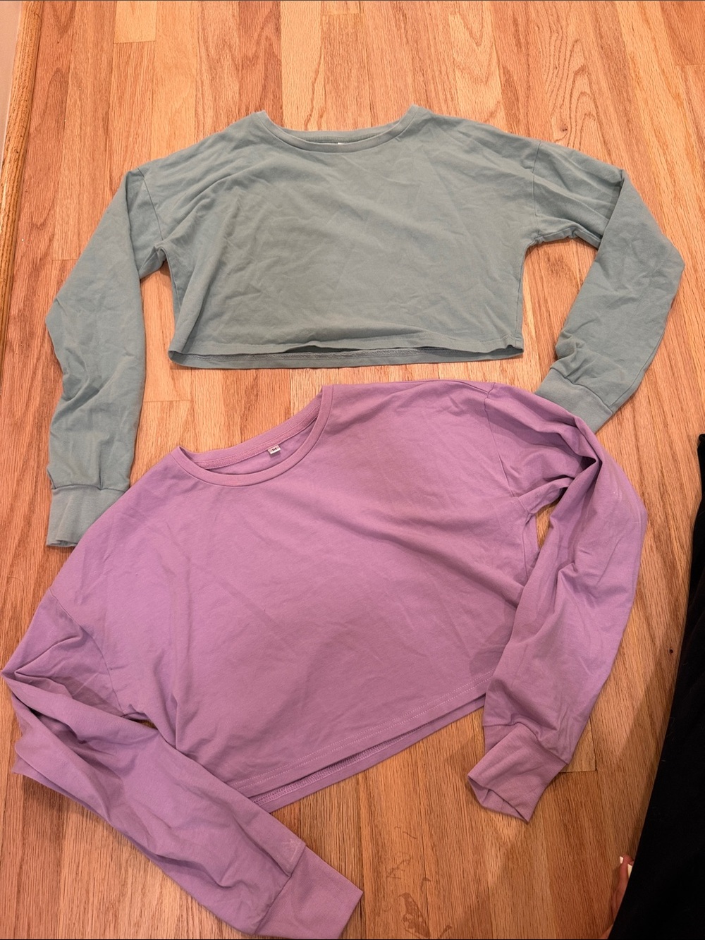 Women’s Cropped active Long Sleeve Top - Lavender and Sage blue